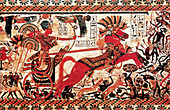 Tutankhamun in War Chariot Attacking Nubians