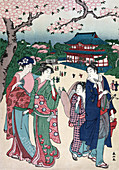 Cherry Blossom Viewing at Ueno, 18th Century