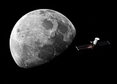 Lunar Orbital Platform-Gateway and Moon, illustration
