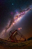 HESS telescope, Milky Way, total lunar eclipse and Mars