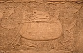 Ancient Assyrian coracle bas relief.