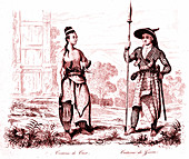 19th Century Timor men, illustration