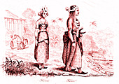 19th Century Timor couple, illustration