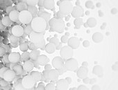Abstract white spheres, illustration