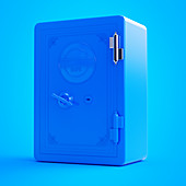 Illustration of a blue safe