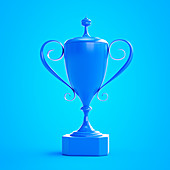 Illustration of a blue trophy