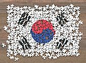 South Korean flag jigsaw puzzle, illustration