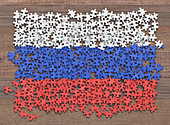 Russian flag jigsaw puzzle, illustration
