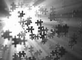 Jigsaw puzzle backlit, illustration