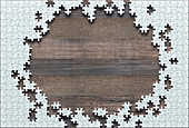 Incomplete jigsaw puzzle, illustration