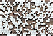 Jigsaw puzzle pieces and gaps, illustration