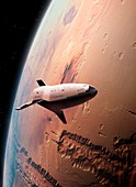 Passenger Spaceship Above Mars