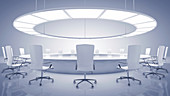 Modern oval conference room, illustration