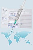 Travel vaccinations, conceptual image