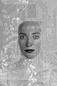 Artificial intelligence and cybernetics, conceptual image