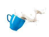 Mug with milk wave, illustration