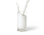 Pouring milk into a glass, illustration