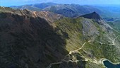 Crib Goch arete, Snowdon, from drone