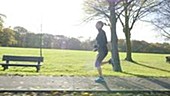 Woman jogging in park