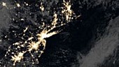 US Eastern Seaboard at night