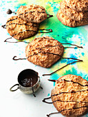 Macaroons on watercolour background