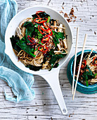 Gai Lan, Mushroom and Five Spice Noodles