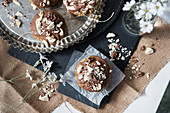 Vegan white chocolate muffins with cashew nuts