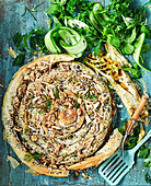 Seeded carrot and cabbage fillo pie