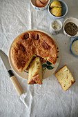 Torta al Formaggio with ingredients