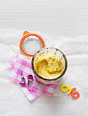 Hähnchen-Mais-Risoni-Püree für Babys (6-9 Monate)