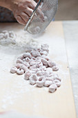 Homemade beetroot gnocchi