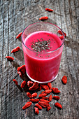 Goji berry smoothie with chia seeds