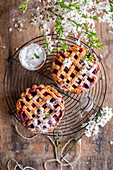 Berry pies from above