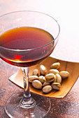 Black Russian cocktail with vodka and coffee liqueur