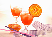 Alcohol-free cocktails made with blood orange juice