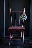 Christmas decoration on wooden chair