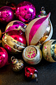 Colourful Christmas-tree baubles