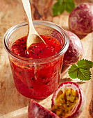 Strawberry and passion fruit jam