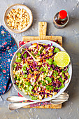 Oriental cabbage salad with peanuts and cilantro (Asia)