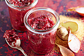 Damson chutney with ginger, shallots and brown sugar
