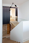 Elegant stairwell with glass balustrade