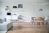 Modern, Scandinavian-style, open-plan interior