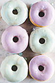 Donuts with pastel icing