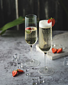 Prosecco with strawberries