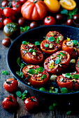 Oven-roasted tomatoes with herbs