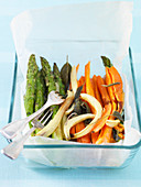 Oven-roasted vegetables with olive oil and sage