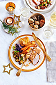 Christmas turkey with side dishes