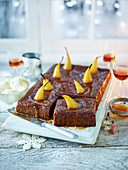 Sticky toffee pear pudding