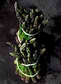 Two bundles of green asparagus