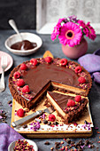 Chocolate and toffee tart